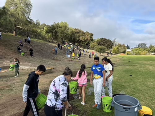 kids planting trees